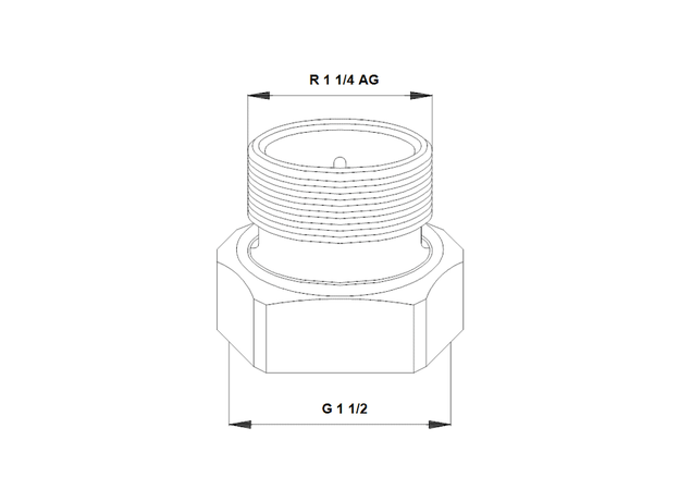 Резьбовое трубное соединение (комплект) G 1 ½ × R 1 ¼ AG Чугун